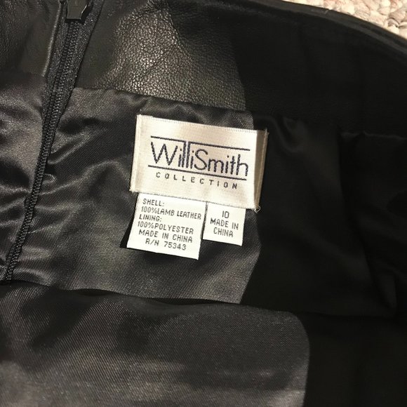 Willi Smith Genuine Black Leather Skirt - Picture 3 of 4